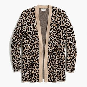 J Crew Leopard Open Cardigan